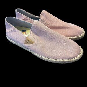 OLUKAI Kaula Pa'a Kapa Women's Espadrilles, Linen Slip-On Shoes. GW15 LIKE NEW